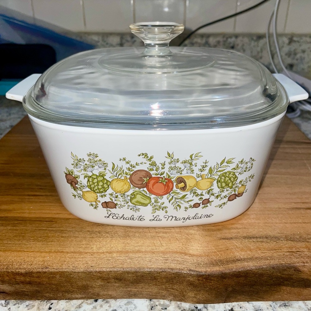 VINTAGE 3 QUART CORNINGWARE L’ECHALOTO LA MARJOLAINE A-3-B.